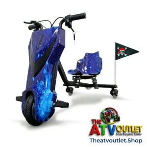 36V 3-wheel electric drifter for kids in blue galaxy design
