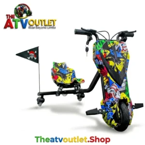 36V Battery 3 Wheel Electric Drifter for Kids Price in India Graffiti design 36V electric drifter for kids in India