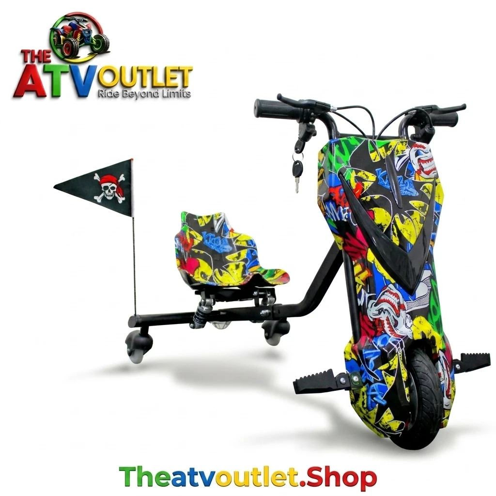 36V Battery 3 Wheel Electric Drifter for Kids Price in India Graffiti design 36V electric drifter for kids in India