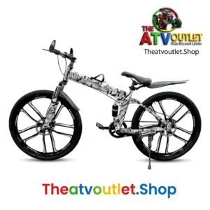 Urban snow camouflage 26 inch printed folding cycle with dual disc brakes and foldable frame